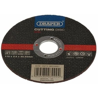 Draper Flat Stone Cutting Disc 115 x 2.5 x 22.23mm - Draper