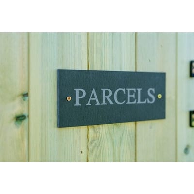 Slate 'PARCELS' Sign - The Garden Village