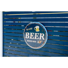 Load image into Gallery viewer, Metal Bar Sign &#39;ICE COLD BEER SERVED HERE&#39; - The Garden Village
