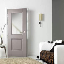 Load image into Gallery viewer, Arnhem Grey Primed 1 Glazed Clear Light Panel - All Sizes - LPD Doors Doors
