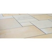 Load image into Gallery viewer, Chivas Mint Fossil Sandstone Paving Pack (19.50m2 - 66 Slabs / Mixed Pack) - Paveworld
