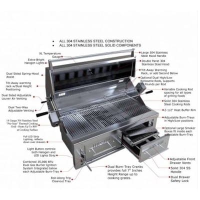 Sunstone 42" Gas Hybrid Dual Zone Grill - Sunstone Outdoor Kitchens