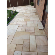 Load image into Gallery viewer, Misty Rippon Buff Sandstone Paving Pack (19.50m2 - 66 Slabs / Mixed Pack) - Paveworld
