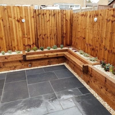 Traditional Black Limestone Paving Pack (19.50m2 - 66 Slabs / Mixed Pack) - Paveworld