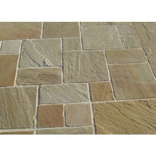 Load image into Gallery viewer, Heritage Mint Fossil Sandstone Paving Pack (19.5m2 - 66 Slabs/Mixed Pack) - Paveworld
