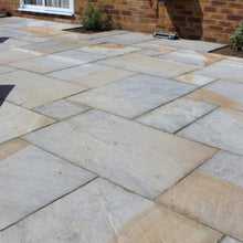 Load image into Gallery viewer, Traditional Yorkshire Swirl Sandstone Paving Pack (19.50m2 - 66 Slabs / Mixed Pack) - Paveworld
