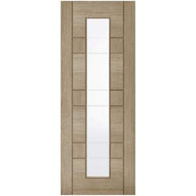 Load image into Gallery viewer, Edmonton Light Grey Pre-Finished 1 Glazed Clear With Frosted Lines Light Panel Interior Door - All Sizes - LPD Doors Doors
