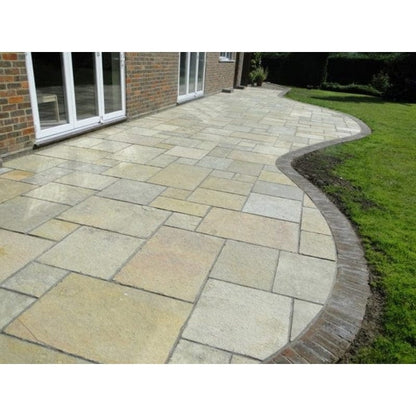 Traditional Yellow Lime Limestone Paving Pack (19.50m2 - 66 Slabs / Mixed Pack) - Paveworld