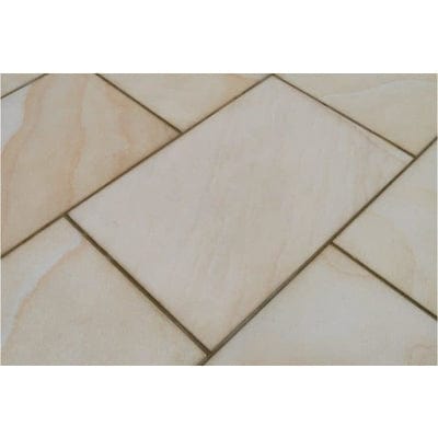 Misty Mint Fossil Sandstone Paving Pack (19.50m2 - 66 Slabs / Mixed Pack) - Paveworld
