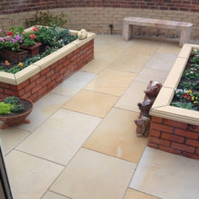 Load image into Gallery viewer, Misty Mint Fossil Sandstone Paving Pack (19.50m2 - 66 Slabs / Mixed Pack) - Paveworld
