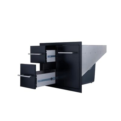 Sunstone Double Drawer Trash Tray Combo with Plastic Bin - Sunstone Outdoor Kitchens