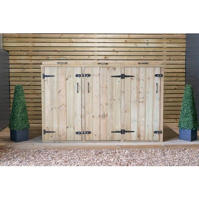 Triple Wheelie Bin Store - All Sizes - The Garden Village