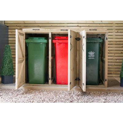 Triple Wheelie Bin Store - All Sizes - The Garden Village