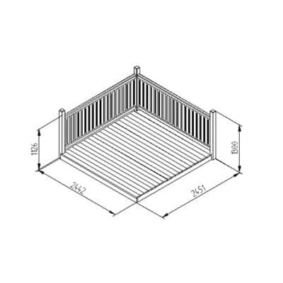 Forest Patio Decking Kit - 2.4m x 2.4m (Treated Timber) - Forest Garden
