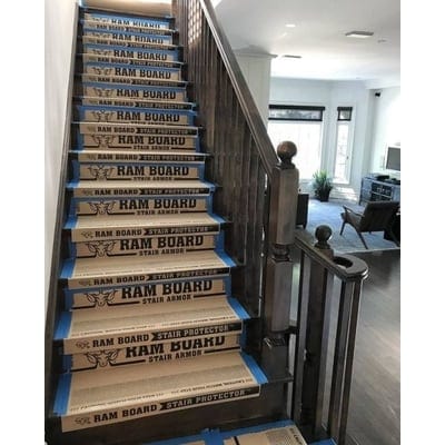 Ram Board Stair Armor (6 Treads/Pack) in printed POS - RBSA36FR/EN 863mm x 482mm - Ram Board