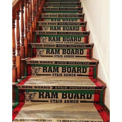 Ram Board Stair Armor (6 Treads/Pack) in printed POS - RBSA36FR/EN 863mm x 482mm - Ram Board