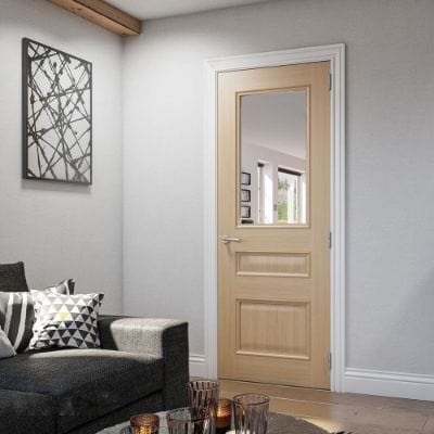 Windsor Prefinished Oak Bevelled Glaze Internal Door - All Sizes - Deanta