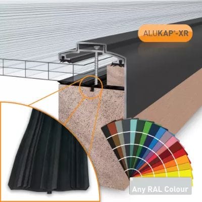 Alukap-XR 60mm Gable Bar 55mm SL Fit RG Alu E/Cap - Clear Amber