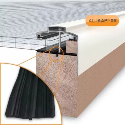 Alukap-XR 60mm Gable Bar 55mm SL Fit RG Alu E/Cap - Clear Amber