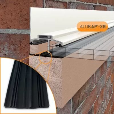Alukap-XR 60mm Aluminium Wall Bar with 55mm Rafter Gasket and End Cap