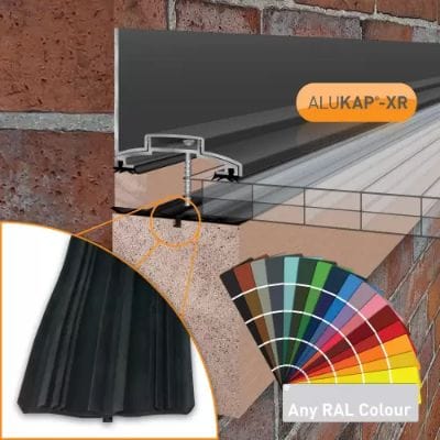 Alukap-XR 60mm Wall Bar 55mm SL Fit RG BR Alu E/Cap - Clear Amber