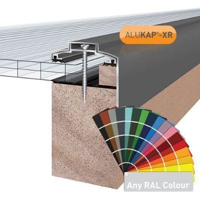 Alukap-XR 60mm Gable Bar No RG Alu E/Cap - Clear Amber