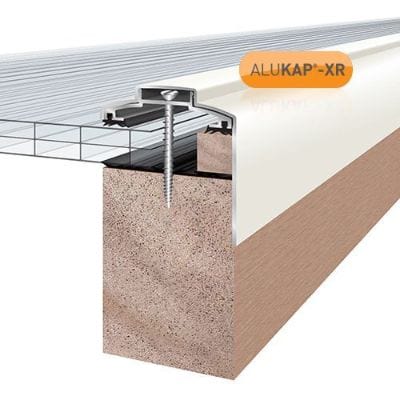 Alukap-XR 60mm Gable Bar No RG Alu E/Cap - Clear Amber