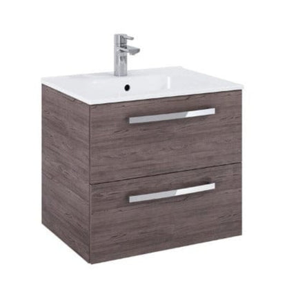 Aquatrend 513mm - 2 Drawer Wall Hung Base Unit & Basin - All Colours - Aqua
