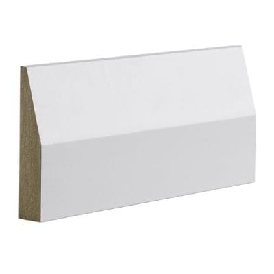 White Primed Half Splayed Architrave - 90mm x 16mm - Deanta