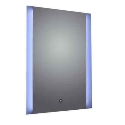 Ashbourne Rectangular Mirror w/ Frosted LED Side Lights - All Sizes - Aqua