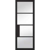 LPD Chelsea Black Primed 4 Glazed Clear Light Panels Interior Door