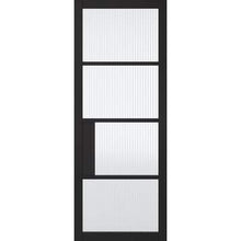Load image into Gallery viewer, Chelsea Black Primed 4 Glazed Reeded Light Panels Interior Door - All Sizes - LPD Doors Doors
