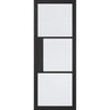 LPD Tribeca Black Primed 3 Glazed Reeded Light Panels Interior Door