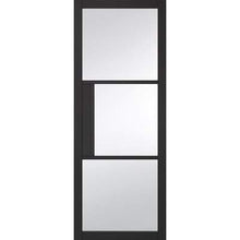 Load image into Gallery viewer, Tribeca Black Primed 3 Glazed Clear Light Panels Interior Door - All Sizes - LPD Doors Doors
