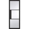 LPD Tribeca Black Primed 3 Glazed Clear Light Panels Interior Door