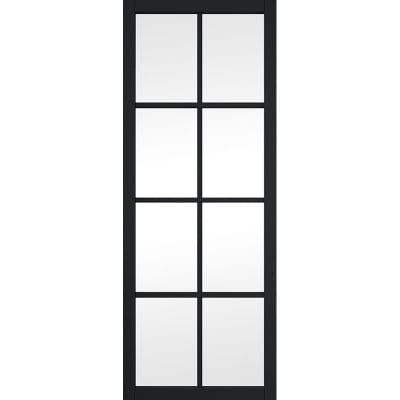 Slim Line Black 8 Panel Clear Glazed Interior Door - Jeld Wen