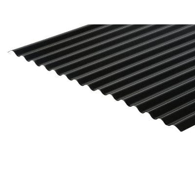 Cladco Corrugated 13/3 Profile PVC Plastisol Coated 0.7mm Metal Roof Sheet (Black) - All Sizes