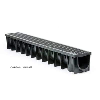 Plastic Channel Drain with Mesh Grating 1m - A15 (1.5 Tonne)