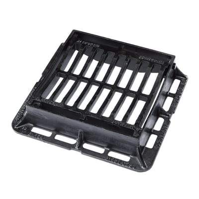 Cast Iron Hinged Gully Grating & Frame - 302 x 302 x 75mm Class C250 (25 Tonne)