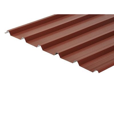 Cladco 32/1000 Box Profile PVC Plastisol Coated 0.7mm Metal Roof Sheet (Chestnut) - All Sizes