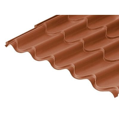 Cladco Tileform 41/1000 Tile Profile 0.6mm Mica Coated Sheet Copper Brown - All Sizes