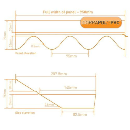 Corrapol- PVC DIY Grade Wall Flashing 950mm