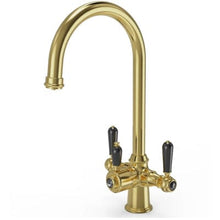 Load image into Gallery viewer, Traditional Cruciform 3-in-1 Boiling Hot Water Kitchen Tap w/ Black Ceramic Levers - Ellsi
