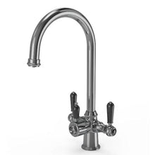 Load image into Gallery viewer, Traditional Cruciform 3-in-1 Boiling Hot Water Kitchen Tap w/ Black Ceramic Levers - Ellsi
