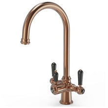 Load image into Gallery viewer, Traditional Cruciform 3-in-1 Boiling Hot Water Kitchen Tap w/ Black Ceramic Levers - Ellsi
