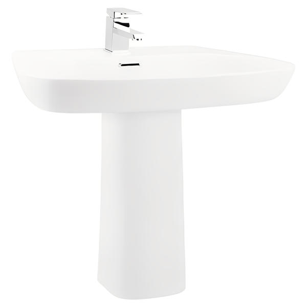 Cubix 600mm Basin - 1 Tap Hole with Chrome Overflow - Aqua