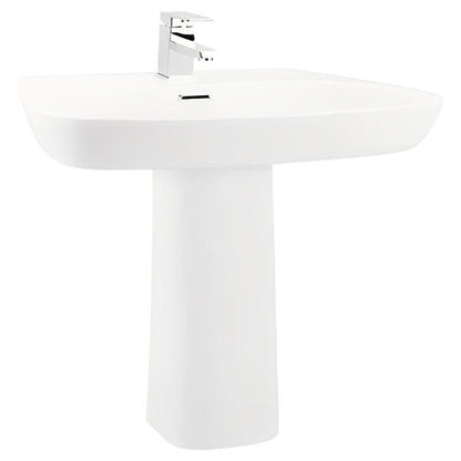 Cubix 600mm Basin - 1 Tap Hole with Chrome Overflow - Aqua