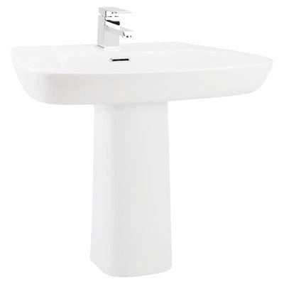 Cubix 600mm Basin - 1 Tap Hole with Chrome Overflow - Aqua