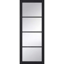 Load image into Gallery viewer, Soho Dark Charcoal 4 Glazed Clear Light Panels Pre-Finished Internal Door - All Sizes - LPD Doors Doors
