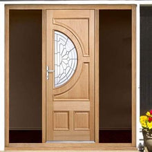 Load image into Gallery viewer, Empress Oak Unfinished 1 Double Glazed Bevelled Zinc Clear Light Panel External Door - All Sizes - LPD Doors Doors
